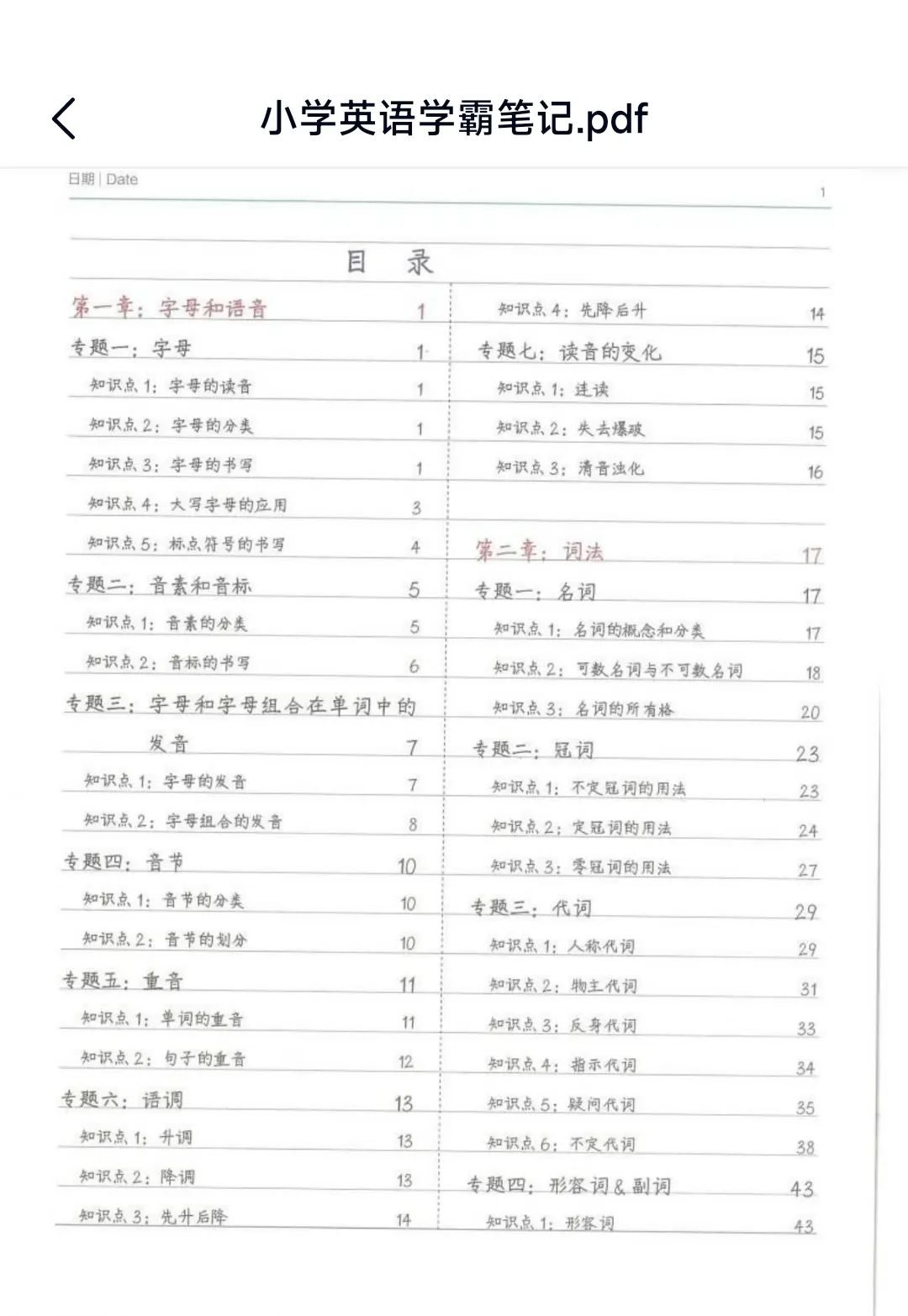 小学1到6年级语文英语数学学霸笔记-2